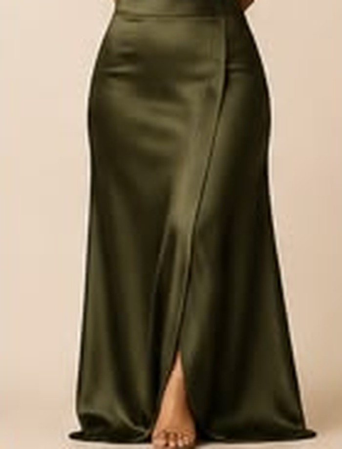 Zip + Band Long Skirts